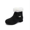 Designer  Winter High Heels Cotton Boots for Kids Girl Daily Leisure Outdoor Snow Boots Warm Children Fur Shoes