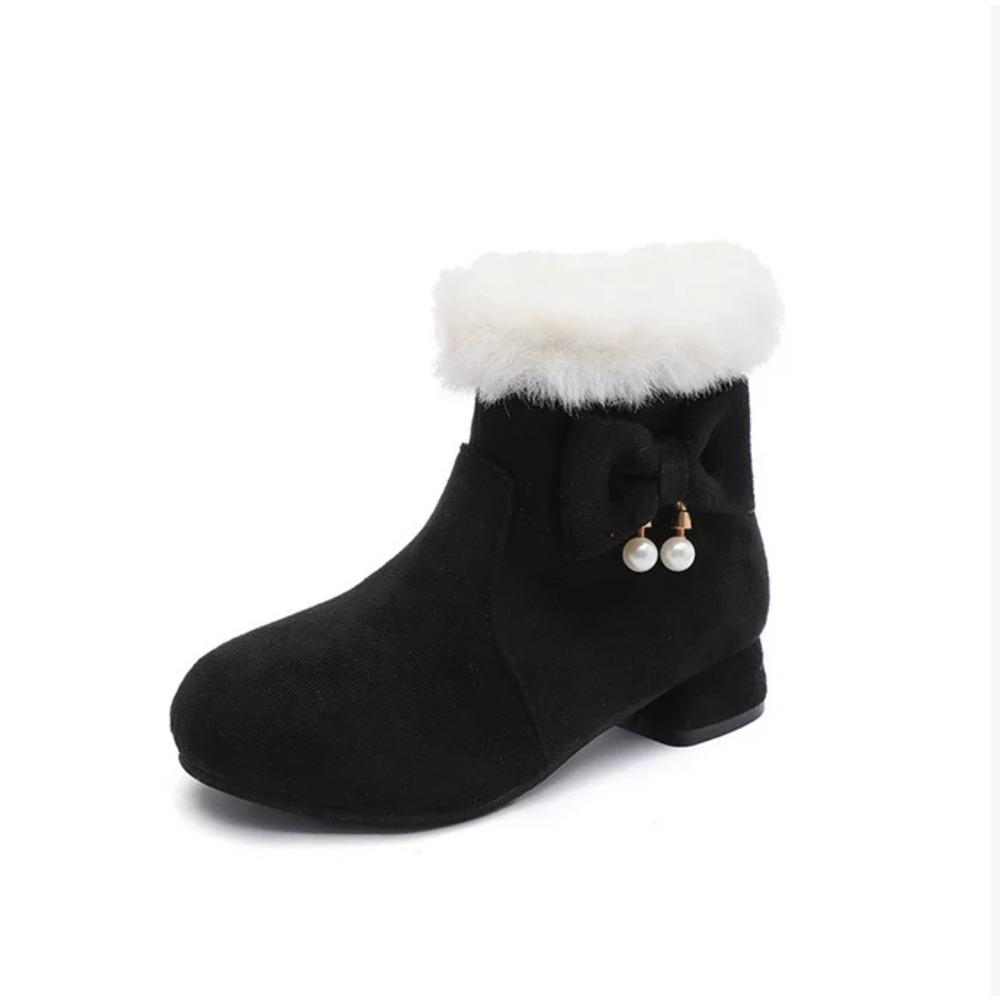 Designer  Winter High Heels Cotton Boots for Kids Girl Daily Leisure Outdoor Snow Boots Warm Children Fur Shoes