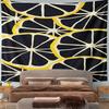 Lemon Slices Pattern on Black Background Pattern Wall Hanging Tapestry Decorative Tapestry Home Decor for Bedroom and Living Room