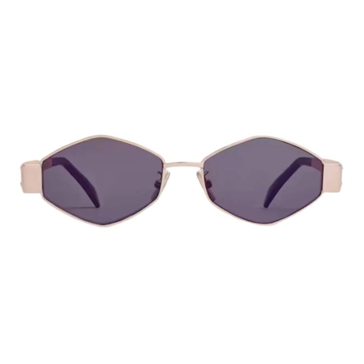 Celine Unique Design Metal Irregular Shape Sunglasses Women sunglasses Rose-Gold CL40254U28A