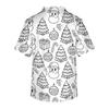 Men's Short Sleeve V-Neck Caregiver Top with Christmas Print and Chest Pocket