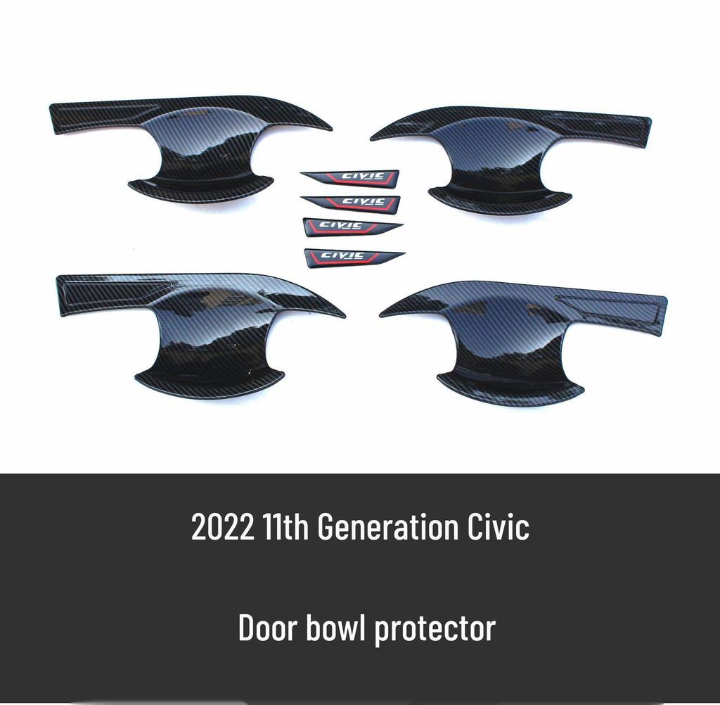 Îmbunătățiri pentru Honda Civic generația a 11-a 2022: buza frontală, eleron spate, splitter, jaluzele, bară spate.