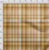 oneOone Cotton Flex Dark Beige Fabric Plaid Sewing Material Print Fabric By The Yard 40 Inch
