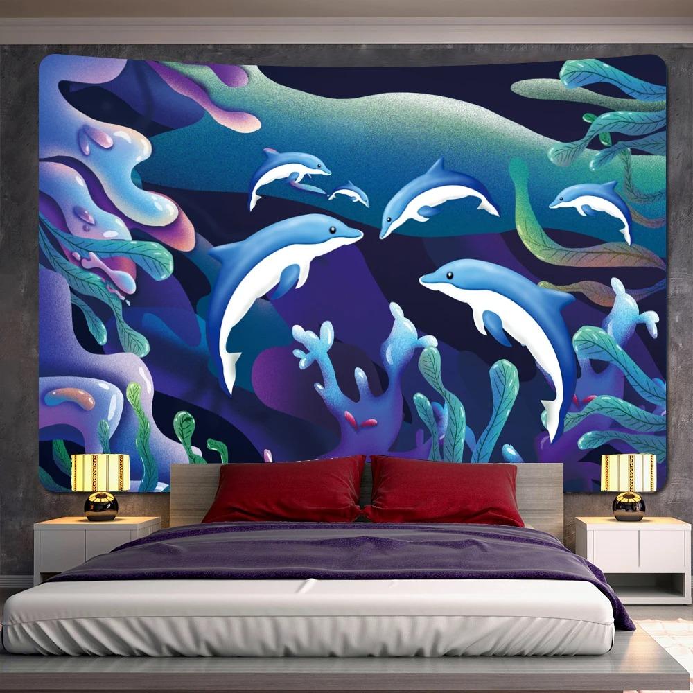 

Домашний декор «Мечтающий кит» Настенный декор для дома Настенный гобелен для офиса и гостиной 100x75cm