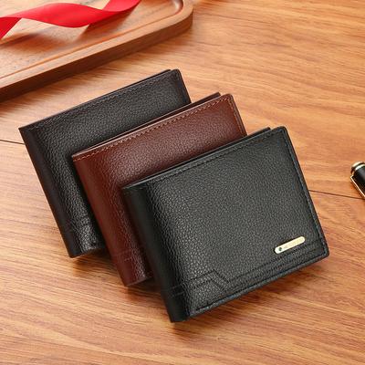 Foldable Short Pu Leather Men Wallet Business Casual Male Purses Money Clip Credit Card Holders Money Bag Coin Purse Clutch