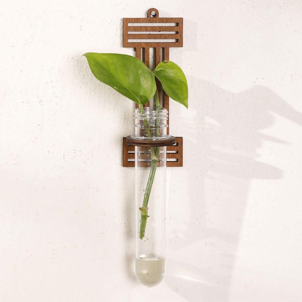 Wooden Hydroponic Planter Shelf A-Z Alphabet Vase Wall Mounted Planter Retro Hollow Out Planter Holder Indoor Garden