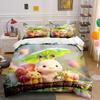 Cute Snail Family Decoration Set Bedding Set with 1 Duvet Cover 2 Pillowcases Single Double King Queen, Gift