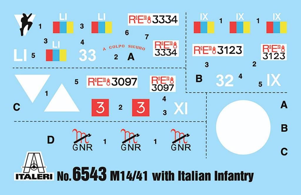 PLATZ Italeri WW2 Italian Carlo Armato Serie I with Infantry Figure Plastic Model IT6543 1/35 M14/40 (Tank)