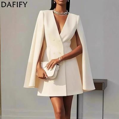 Women's Fashion Spring Fall Colour Block Print Long Sleeve V-Neck High Waist  Casual Dresses