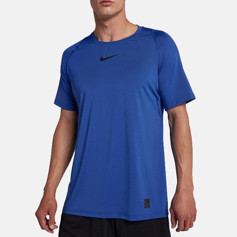 Nike Pro Breathable Quick-Dry Running Training Fitness Shirt Men Tops Blue 838094-480