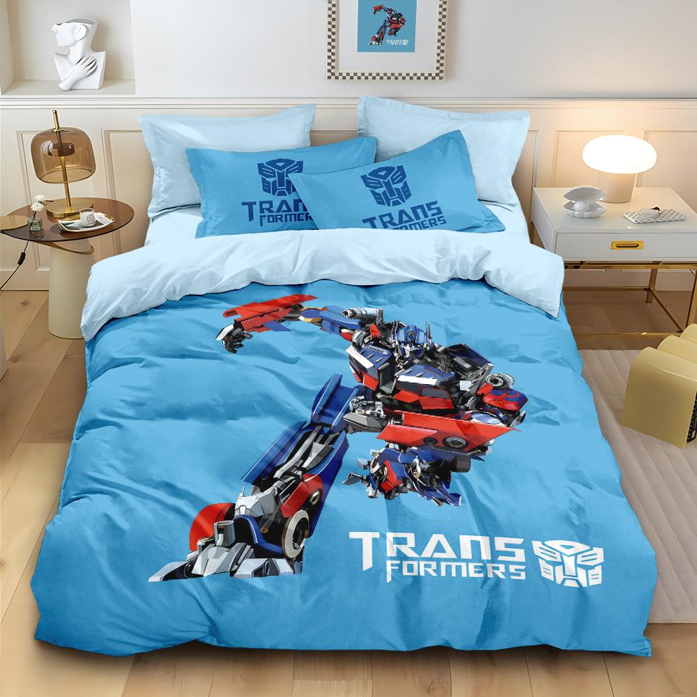 Autobot Duvet Cover Pillowcase Transformer'S Theme Bedding Sets With Zip Room Decor For Teenagers Adult
