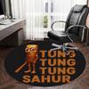 1pc Tung Tung Sahur Logo Round Carpet, Made of Polyester,Perfect for Decorating Office Chairs, Living Rooms,fplt276