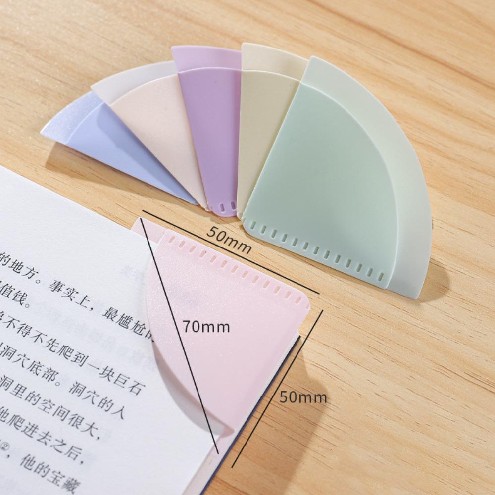 6pcs Fan-Shaped Page Corner Protector Anti-Curl Book Page Clips Simple Book Page Protector  Students