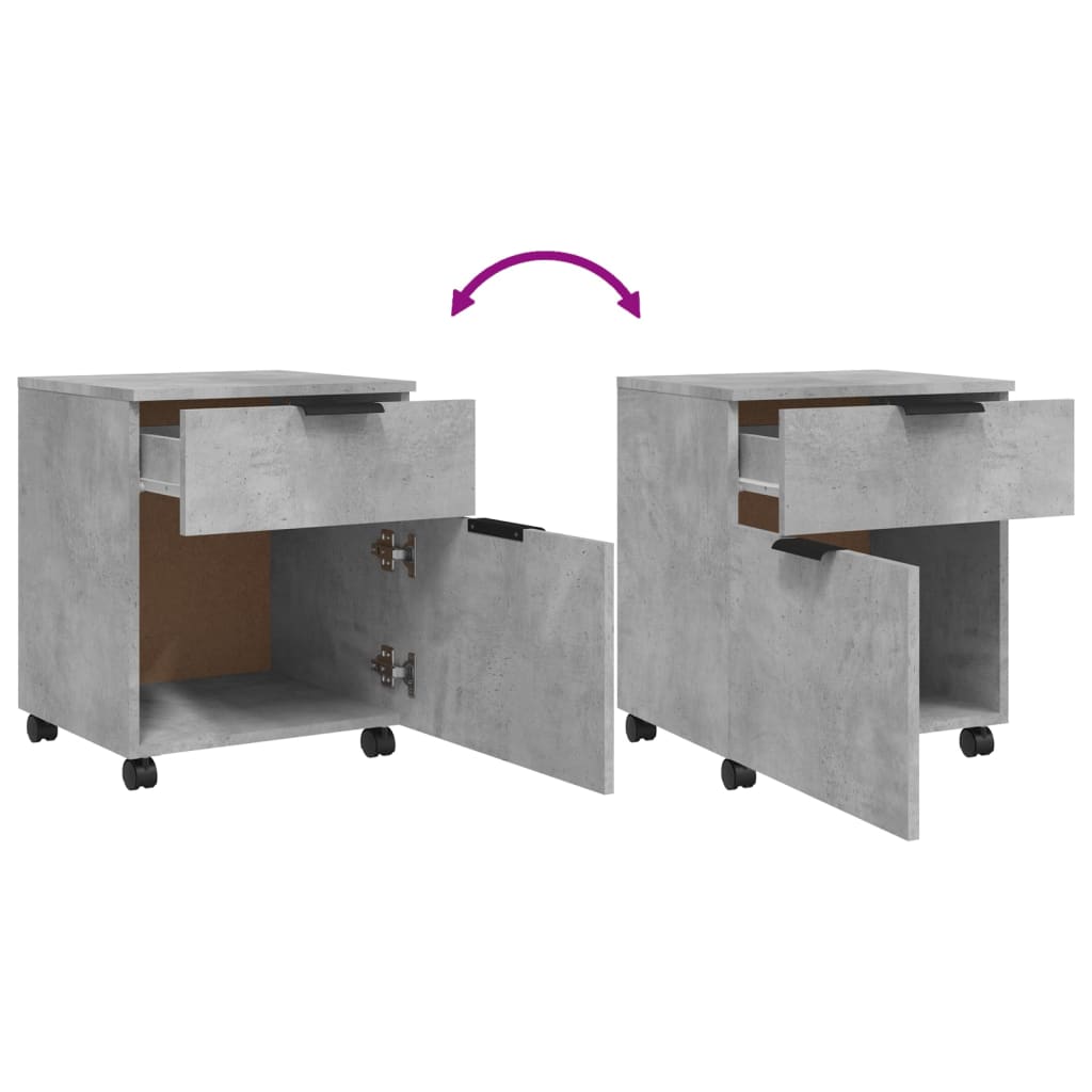 Mobiler Aktenschrank Mit Rollen Und Schubladen, Geeignet Für Flur, Wohnzimmer Und Arbeitszimmer, Schwarz 45x38x54 Cm