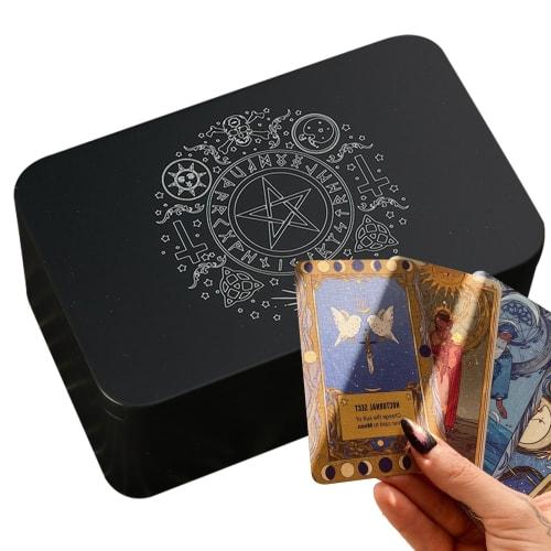 Tarot Card Case Holder, Tarot Card Holder - Card Storage Box, Portable Tarot Card Holder Box for Tarot Cards and Game Cards