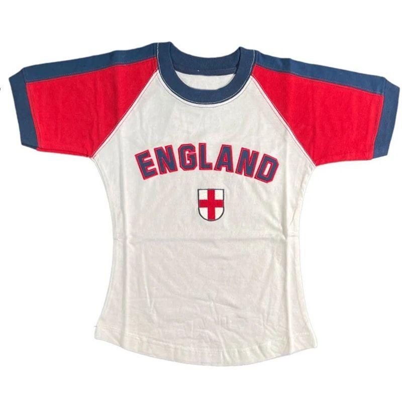European and American Summer Women's Printed Y2K Street Exposed Navel Slim Fit T-shirt Retro Top