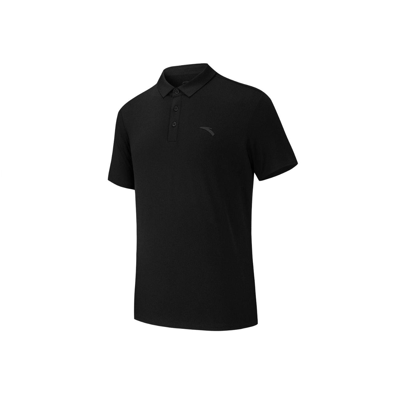 

Anta Retro Old Money Style Simple Lightweight Business Elastic Quick-Dry Short Sleeve Straight Polo Shirt Men tops Basic-Black 152627137-5 S