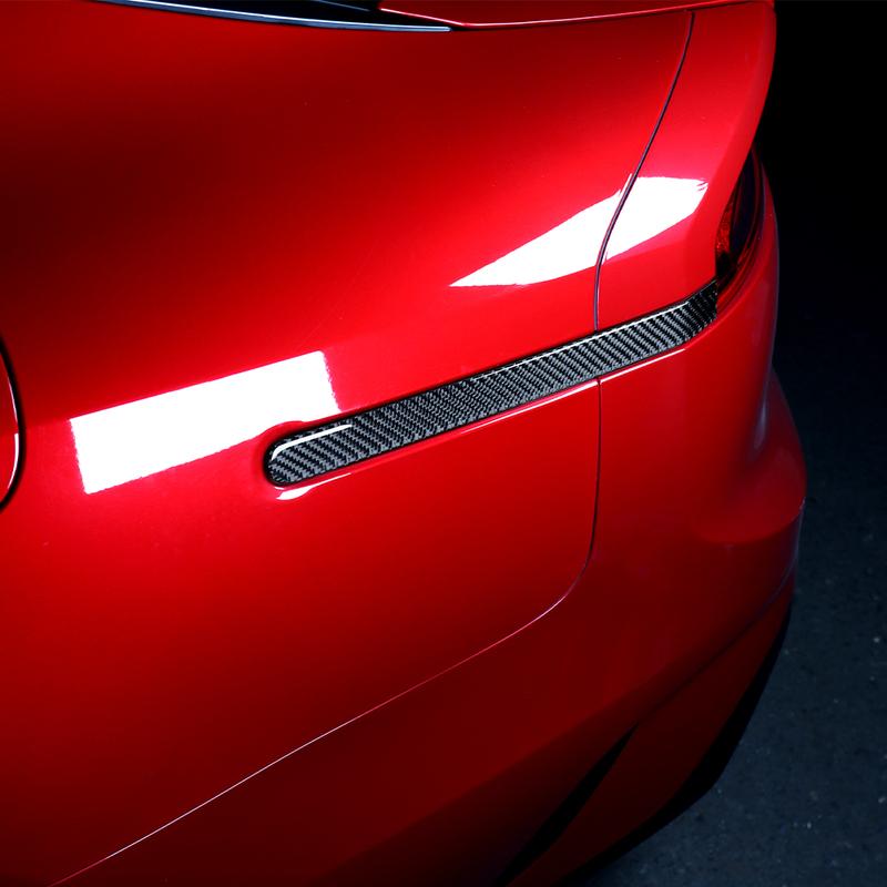 For Kia Stinger 2018- 2PCS Carbon Fiber Rear Tail Light Cover Trim Accessories Styling Mouldings
