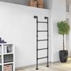 5-Step 170cm Carbon Steel Ladder,Black Wall&Floor-Mounted Ladders for Caravans,Dormitory Double Beds