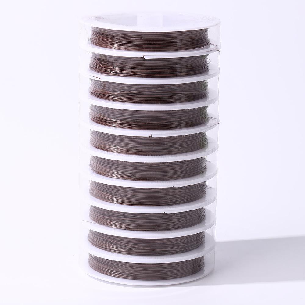 Fil d'acier perlé Bijoux spéciaux en perles Fil de plomb Fil souple Accessoires Fil à enfiler pour collier bracelet fait main Fil métallique 0.38mm (approx. 22m /roll)*5pcs