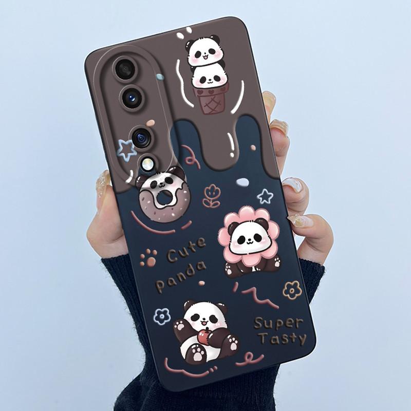 

Case For Honor 70 5G 90 90Pro 5G 2022 Cute Panda Sweet Girl Cat Liquid Silicone Soft Phone Back Cover For Honor 90 Pro 5G Fundas Honor 70