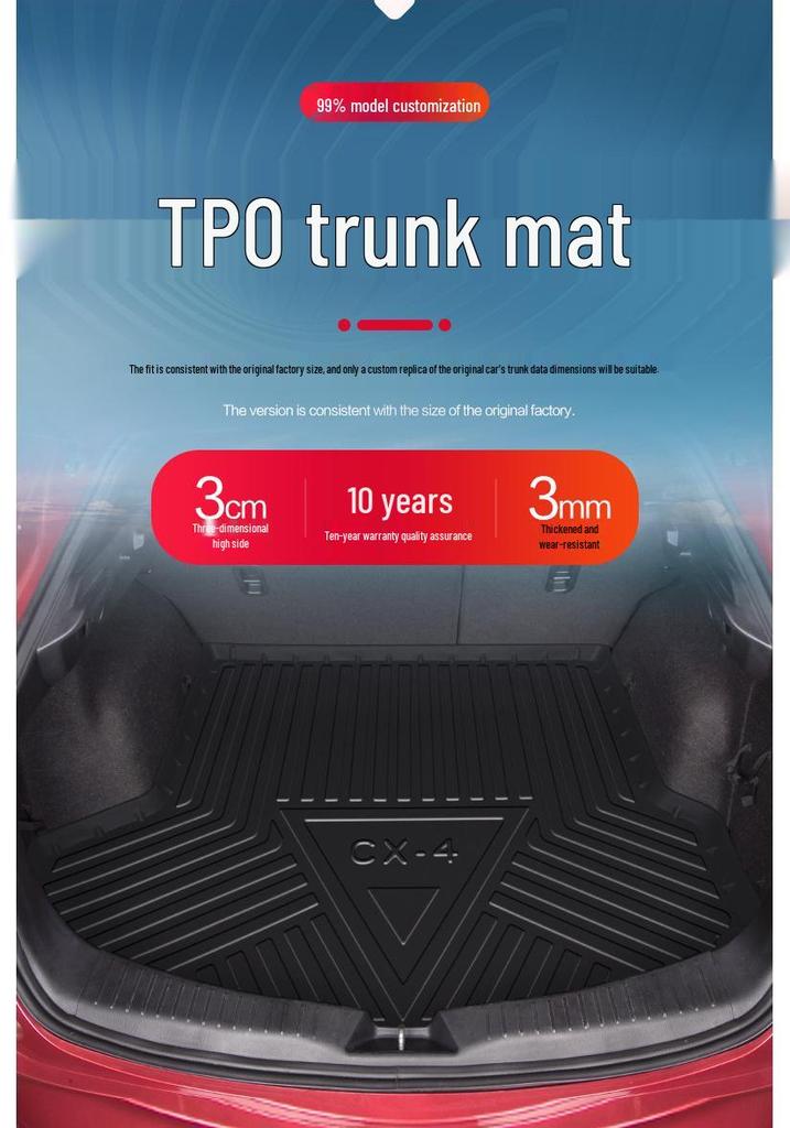 Mazda CX4 Trunk Mat Interior Decor: TPE Waterproof Rear Accessories