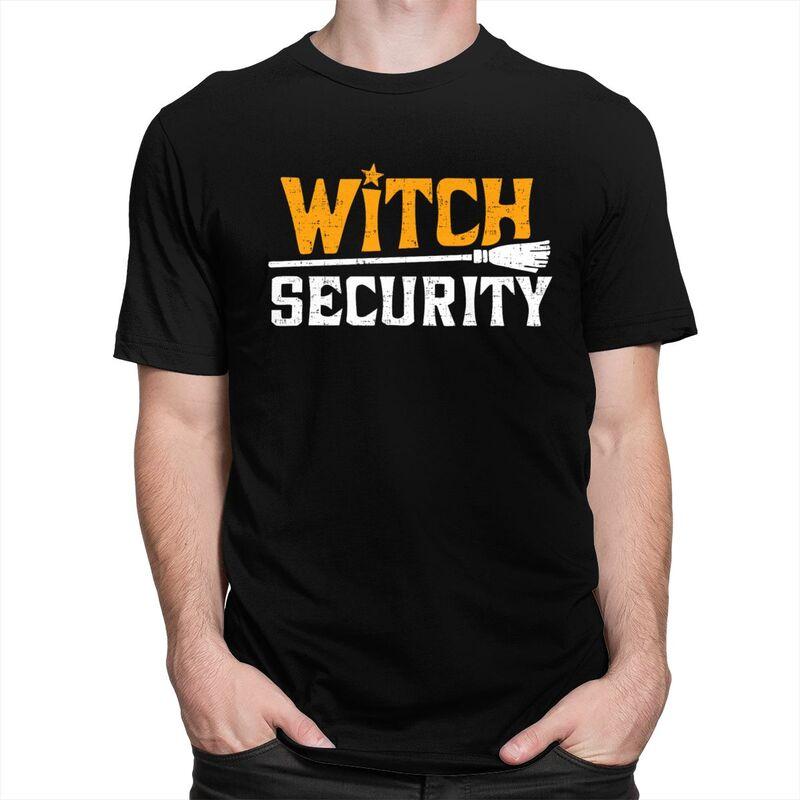 Custom Witch Security Halloween Joke T Shirt Men Short Sleeve 100 Cotton Tshirt Casual Tees Streetwear Tshirt