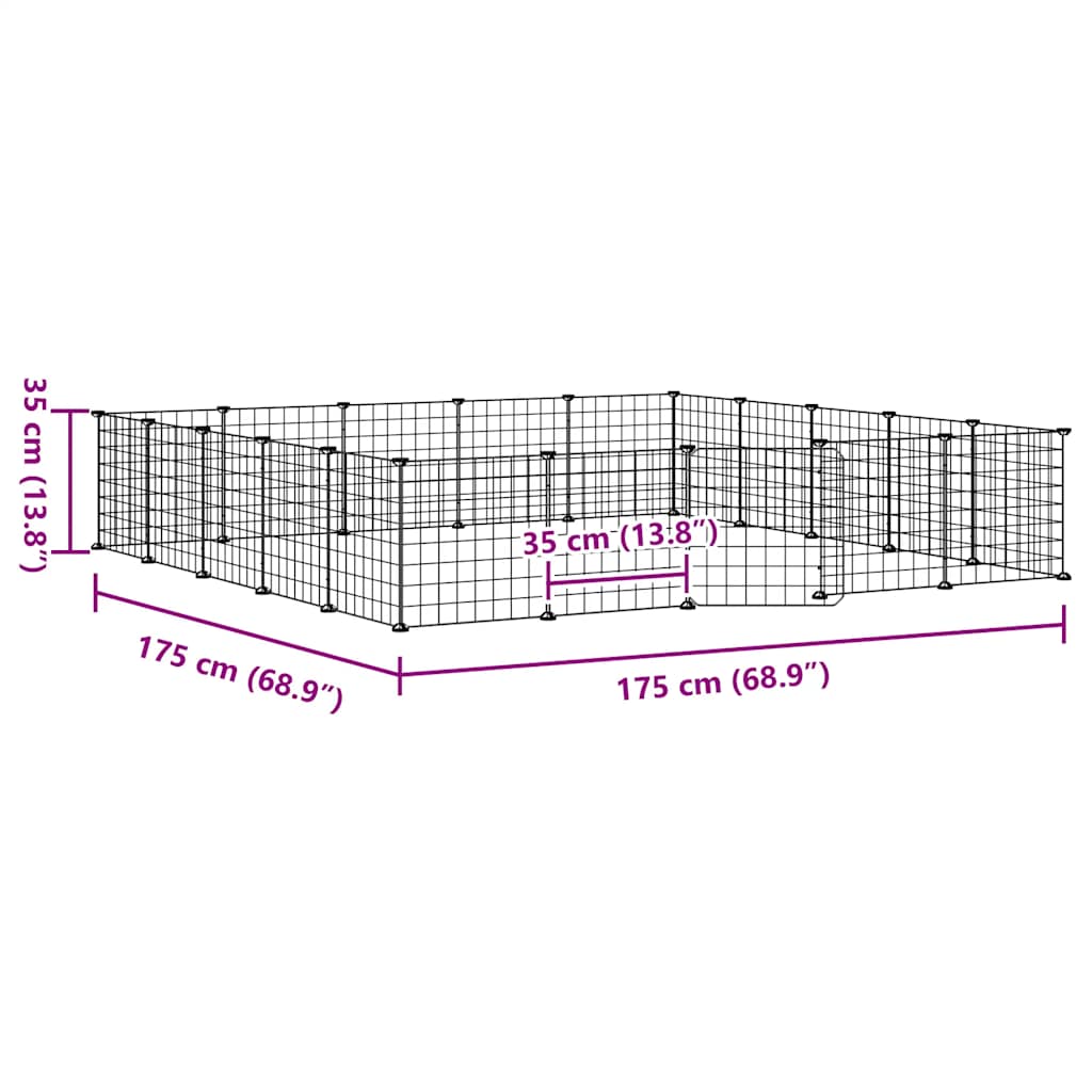 20 Piece Pet Cage with Door Black 35 X 35 Cm Steel
