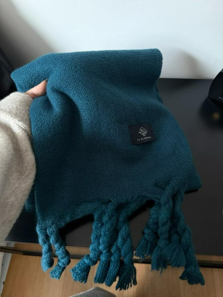 Simple Classic Solid Scarf Women Large Tassel Winter Imitation Cashmere Thick Warm Student Shawl Female Chic Muffler Fall Ladies