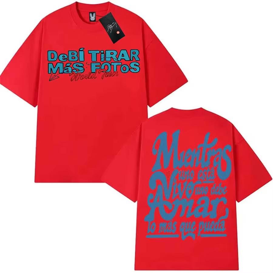 2026 Bad Bunny T-shirt for Men Women Debi Tirar Mas Fotos DTMF Cotton T Shirts To Hiphop Short Sleeve Tops Streetwear Casual Tee Loose T-shirt