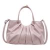 Vintage Pleated Women Crossbody Bag Fashion Pu Leather Tote Bucket Bag Large Capacity Commuting Shoulder Handbag