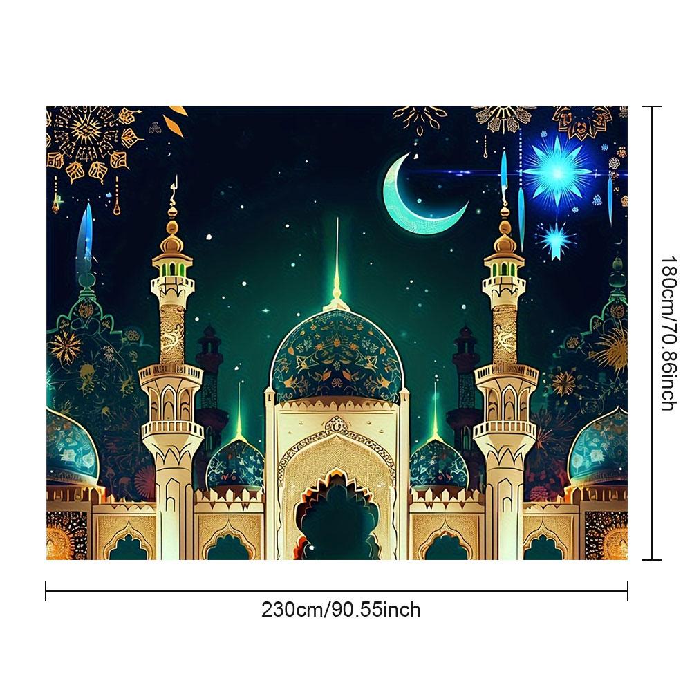 Eid Mubarak Backdrop Eid Mubarak Banner 70x90 Inch Eid Mubarak Background Islamic Eid Mubarak Ornament Ramadan Supplies
