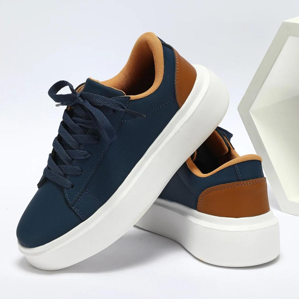 Retro Chunky Sneakers Women Fashion Platform Shoes Men Casual Sneakers Waterproof Walking Shoes PU Leather Outdoor Footwear