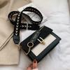 One-shoulder Cross-body Fashionable Frosted Contrasting Square Bag