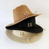 2025 Fashionable Metal RB Letter Denim Straw Hats for Women Men Summer Panaman Jazz Hat Outdoor Holidays Beach Sun Hat Sale