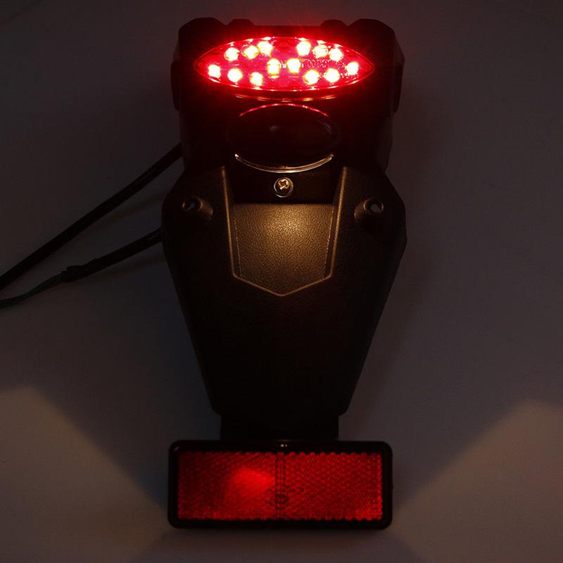 1pcs Black Motorcycle Rear Fender Mudguard LED Brake Tail Light 36.2*9cm Motorcycle Fender Tail Light Accessories Kayo