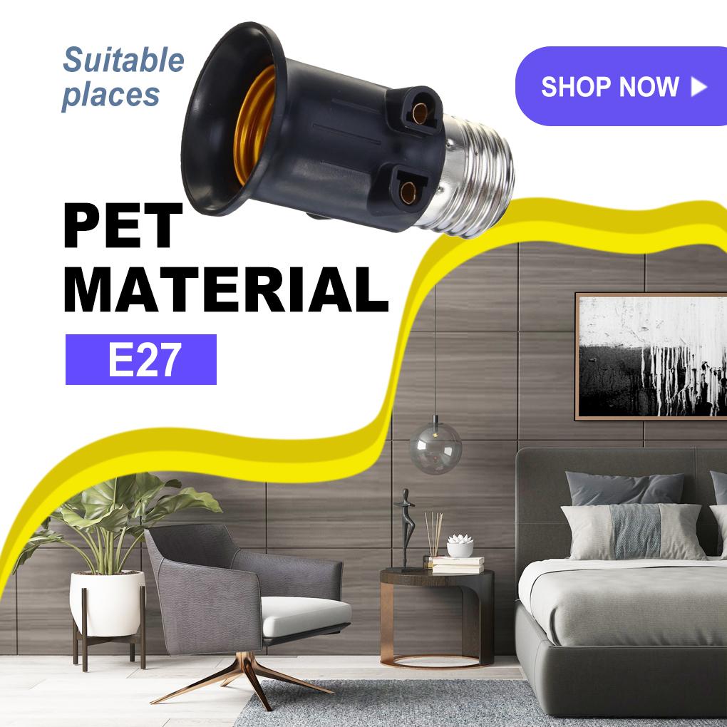 Indoor Outdoor Light Bulb Socket Living Room E27 Base PBT AC 100-240V Lightbulb Holder Home Office Hotel Garage