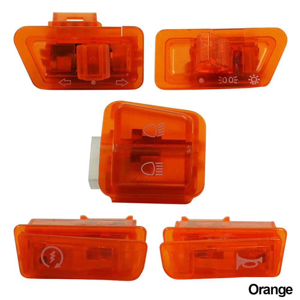 5PCS Motorcycle Start Switch Horn Light Turn Signal High Low Beam Button Switch Connecters for Scooter ATV Moped Accessories