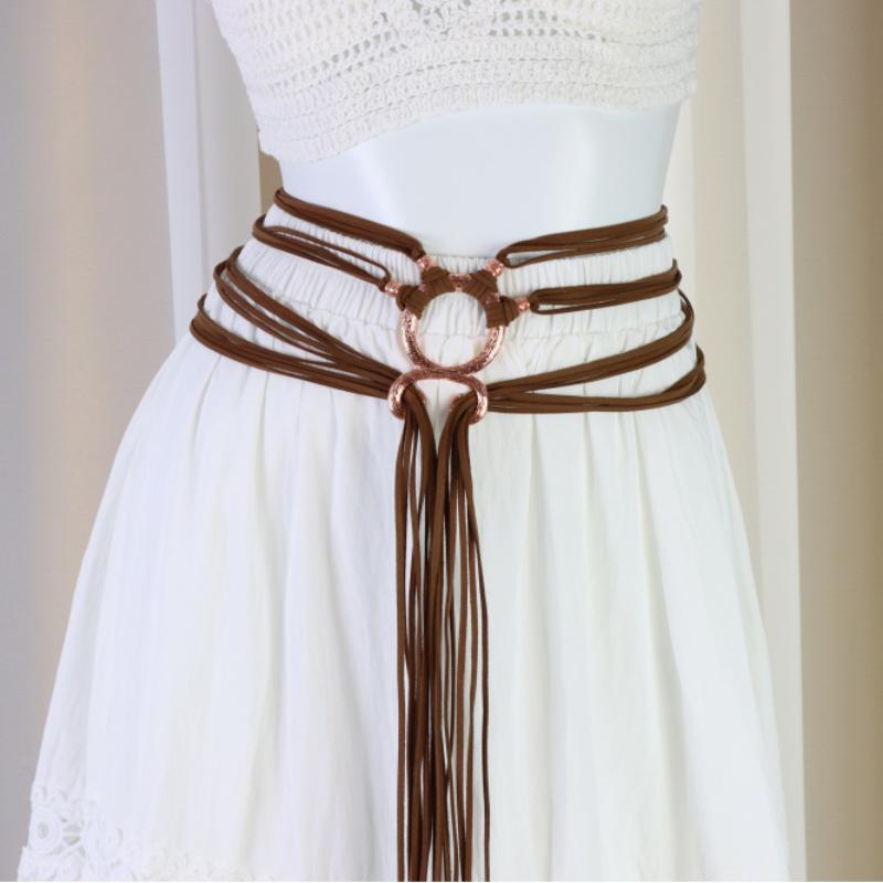 Medieval Long Rope Ring Knotted Belt For Women, Norse Witch Waist Knotted Rope Belt, Viking Renaissance Costume Accessories