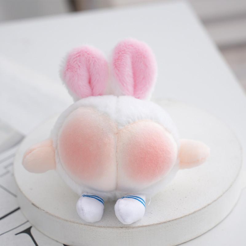Adorable Peach Butt Bunny Plush Toy Cute Rabbit Keychain Accessory
