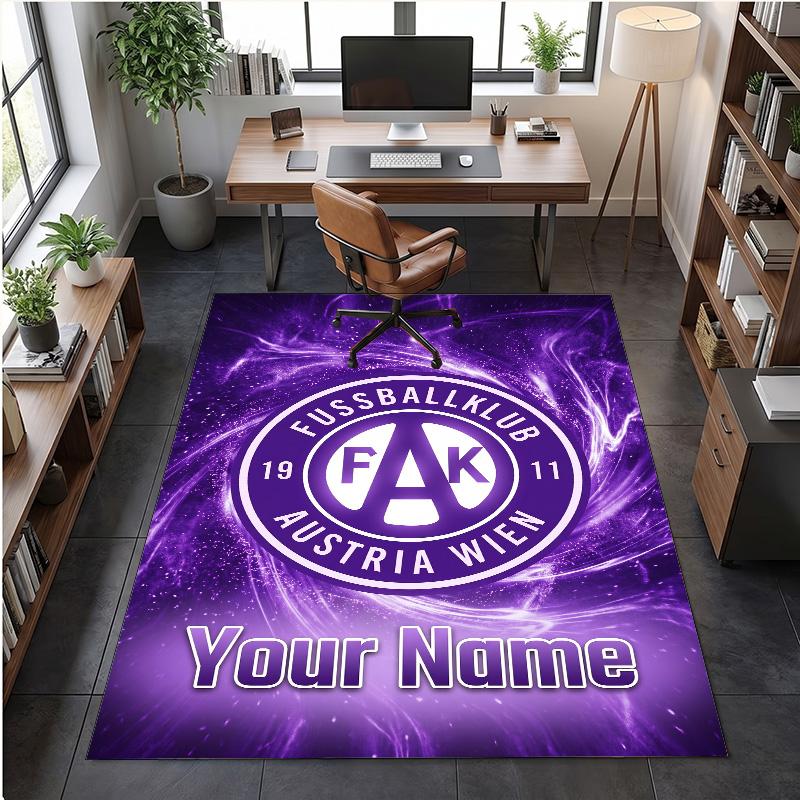Crystal Velvet Rug Austria Wien FC Print Custom Name Text Floor Mat Home Decor