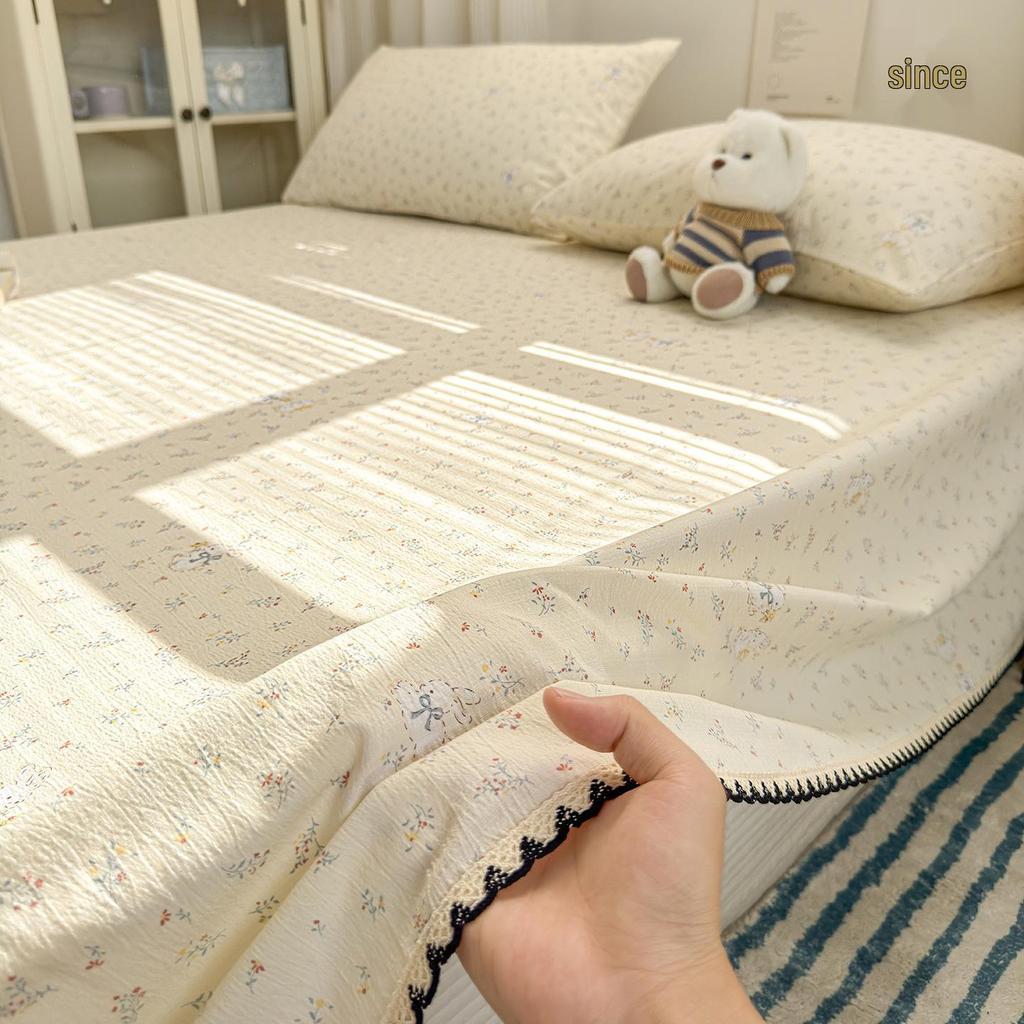 Class A Full Cotton Double Layer Gauze Bed Sheet & Pillowcase Set (3-Piece) for All Seasons