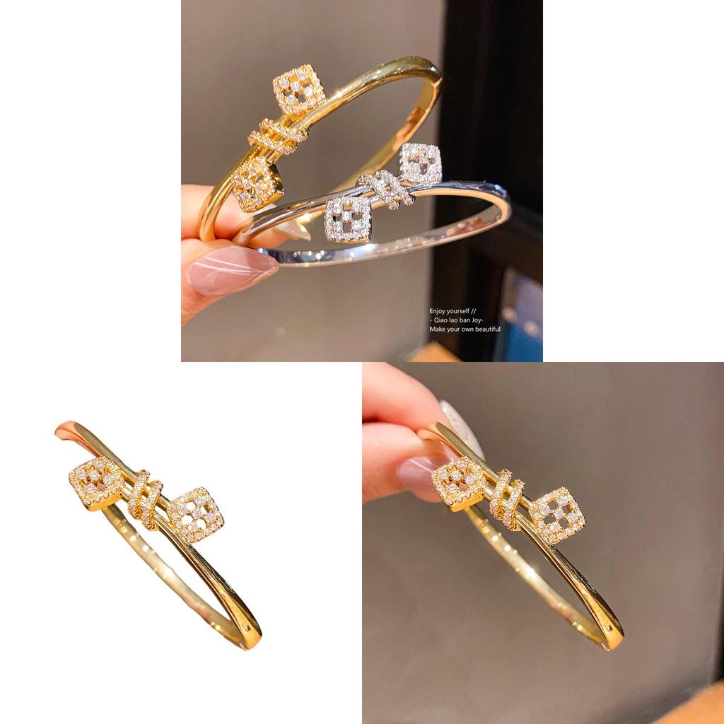 Geometric Zircon Square Buckle Bracelet For Women Fashion Jewelry
