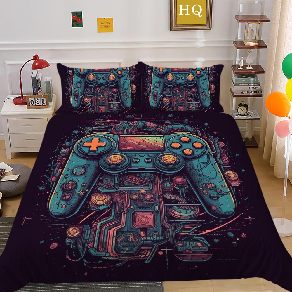 Männer Kühlen Bett Sets Spiel Griff Gedruckt Bettwäsche Abdeckung Anzug Polyester Kissen König Größe Bettdecke Luxus Hause Bettwäsche