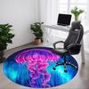 1pc Jellyfish Cosmic Office Round Area Rug,  Mat Suitable For Office, Under Office Chairs Bedroom Living Room Home Decor, Room Deco