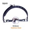 42Mm Stainless Steel Ball Gag With Faux Leather Harness  Toys Black Gags