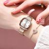POEDAGAR Luxury Ladies Square Watch Rose Gold Stainless Steel Band with Waterproof Casual Quartz Wristwatch for Women