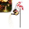 Unique Outdoor Landscape Accents Solar Flamingo Watering Can Light, Powered LED Garden Waterproof Eco Friendly Decor Pathway Light with Stake