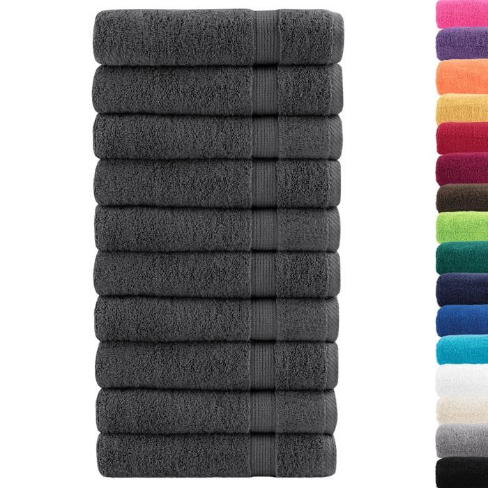 VidaXL Serviettes de Douche de qualité Supérieure 10 pcs, Draps de Bain, Serviettes d'Invité, Serviettes de Salle de Bain 137162
