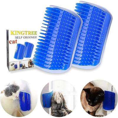 Kingtree Cat Corner Scratcher Self Groomer with Catnip, 2 Pack Softer Cat Face Scratchers Wall Corner Grooming Massage Combs for Long & Short Fur Cats